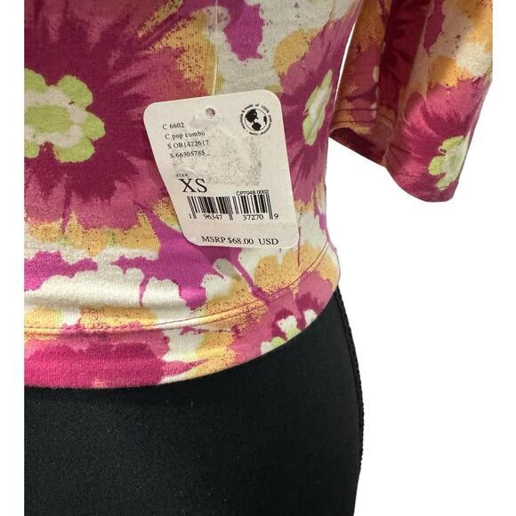 NWT! Free People Give Me More Floral Half Sleeve Crop Top - Size XS - Picture 9 of 9